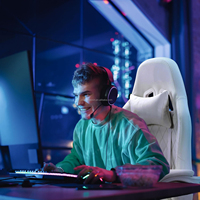 360 rotatif ergonomique inclinable Sillas Gamer blanc confortable en cuir pivotant Massage rgb chaise de jeu avec accoudoir de liaison