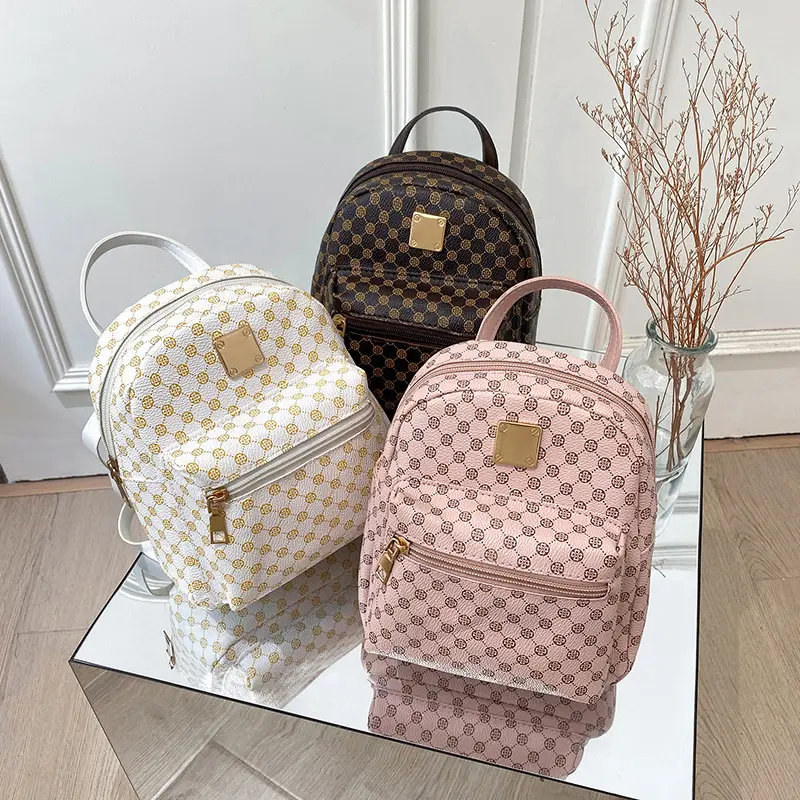wholesale 2022 handbags schoolbag fashion printing mini backpack ladies leather women large capacity small backpack
