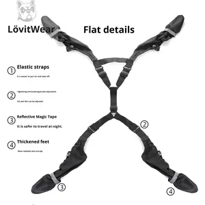 베스트 셀러 모던 사계절 개 신발 솔리드 조절 가능한 탄성 스트랩 야외 먼지 방지 내마모성 친환경 애완 동물 - Product Image 3