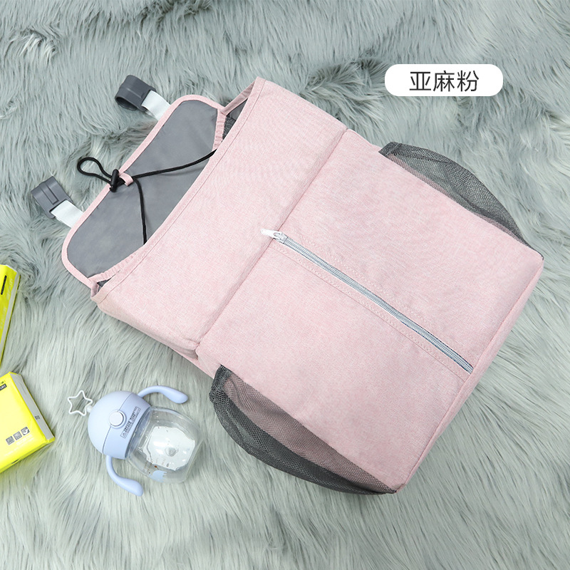 Sac de rangement suspendu rose poudré - Spécial lit de bébé