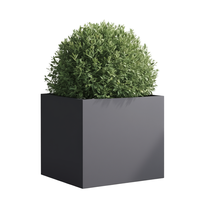 Jardinière rectangulaire contemporaine en acier pour extérieur, grande taille, avec trou de drainage, revêtement poudré, pour la maison