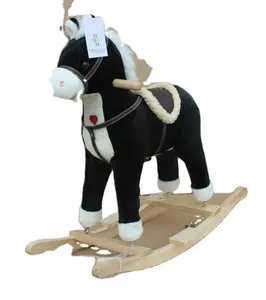 customized hot sale kid plush riding horse toy mechanical horse toys rocking horse(CE/EN71)