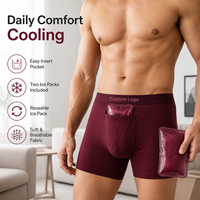 Sous-vêtements respirants et doux avec 2 pochettes de gel amovibles, poche avant pour sauna, récupération post-chirurgie, caleçons OEM