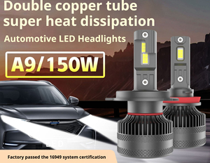 A9 Super Lumineux 150W 11000LM 6500K Universel 12V Voiture LED Phares H4 9005 H7 État Neuf - Product Image 2