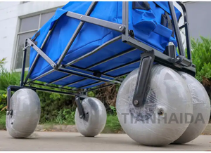 Chariot de jardin pliable et pliable avec grandes roues - Product Image 4