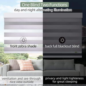 Nouvelles stores zébrés électriques à double couche, occultants intégrés, <span class=keywords><strong>anti</strong></span>-<span class=keywords><strong>UV</strong></span>, filtrants, avec télécommande, en tissu uni de haute qualité <span class=keywords><strong>pour</strong></span> fenêtres - Product Image 3