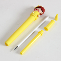 O & Q Logotipo personalizado Pluma de tinta de gel de goma de lujo Tinta azul de alta calidad Papelería de oficina para niños Diseño de niña de dibujos animados promocional