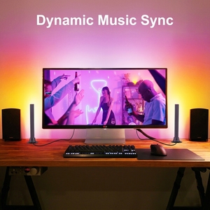 Lámpara de Pie Inteligente RGBIC LED para Esquina, Control por Aplicación, Sincronización con Música, Luz Ambiental Regulable para Decoración de Sala de Juegos, 16 Millones de Colores - Product Image 4
