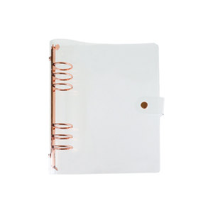 A5 A6 Rõ Ràng PVC Chất Kết Dính Kích Thước Một Sáu Vòng Ngân Sách Chất Kết Dính Mềm PVC 6 Lỗ 3Mm Lớn Vòng Kế Hoạch Bì<span class=keywords><strong>a</strong></span> Vàng Chất Kết Dính Với Chiếc Nhẫn Vàng - Product Image 6