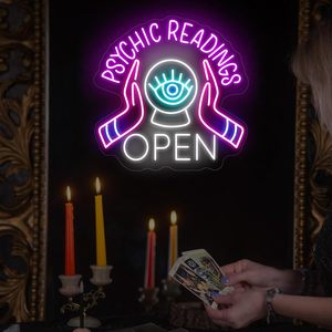 Lectures psychiques Open Neon Sign, Palm Reader Wall Light, Home Wall Decor, Yoga Led Sign Custom Neon Lights Signs - Product Image 2