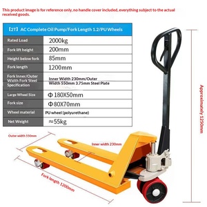 Xe nâng tay pallet thủy lực, tải trọng lớn 2 tấn 3 tấn, nhỏ gọn, dùng cho việc bốc xếp hàng hóa - Product Image 6