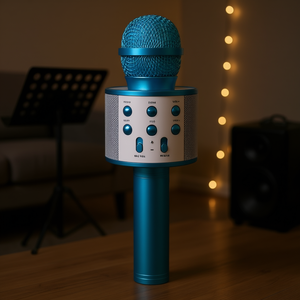 Microfono Ricaricabile Myrva Bluetooth Wireless per Karaoke e Registrazione Audio in Metallo e Plastica - Product Image 2