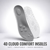 Semelles intérieures 4D en mousse à mémoire de forme pour hommes et femmes - Super douces, absorption des chocs, soutien de la voûte plantaire, respirantes (Noir Homme US 7-11)