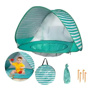 Bebek plaj çadırı plaj gölge taşınabilir Pop Up bebek çadır ile havuz UPF 50 + UV koruma güneş barınak bebek plaj