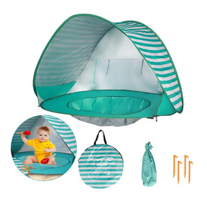 Carpa de Playa para Bebés, Toldo de Playa Portátil, Carpa Emergente con Piscina, Protección UV UPF 50+, Refugio Solar para Bebés - Product Image 1