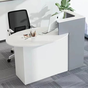 Wss Custom Modern Wood Led Salon Gym Shop Cash Counter Hotel Salon Spa White Reception <b>Desk</b> for Sale - Product Image 2