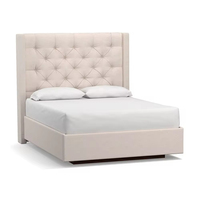Cadre de lit rembourré moderne king queen size avec panneau arrière cadre de lit en bois de velours avec rangement pour chambre à coucher