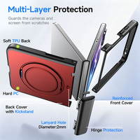 Funda Magnética Plegable para Teléfono con Sensación de Lujo, Protección de Bisagra y Marco Frontal 360 °   Soporte Giratorio para Samsung Galaxy Z Flip 8