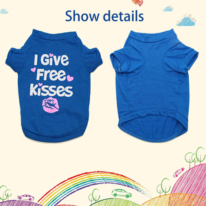 משלוח מהיר צבעים מבריק ירוק לחיות מחמד אספקת בגדי כותנה רגיל כלב חולצה לכלבים - Product Image 2