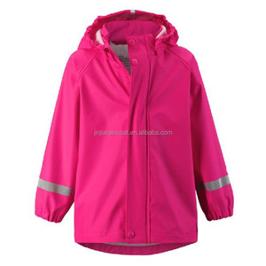 Veste de pluie pour enfants en PU souple, légère et durable, de qualité supérieure, imperméable, coupe-vent à capuche, réutilisable pour filles - Product Image 1