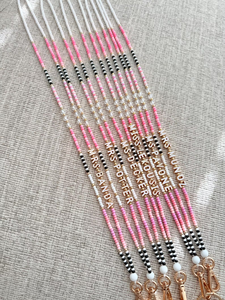 Cordón para profesores con cuentas de semillas y cierre de seguridad, ajustable, para el regreso a clases, personalizable con cuentas de letras - Product Image 3