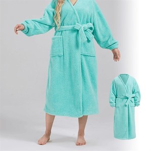 เสื้อคลุมอาบน้ำเนื้อนุ่มสำหรับผู้หญิงเสื้อคลุมยาวสปาให้ความอุ่นสบายปรับแต่งได้โลโก้ได้ตามต้องการ - Product Image 2
