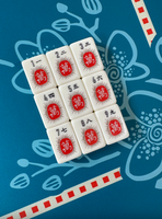 Set Ubin Mahjong Amerika 165 Buah dengan Karakter Bernomor dan Gambar Burung Alami untuk Meja Permainan di Rumah