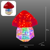 Lampe de table personnalisée en forme de champignon LED RGB irisée, en PET holographique, figurine prismatique faite à la main pour la décoration de la maison et du jardin