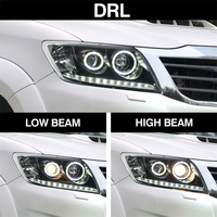 Phare à LED pour TOYOTA Hilux Vigo 2011 2012 2013 2014 Angel Eyes Projecteur à LED pour feux de route et clignotants