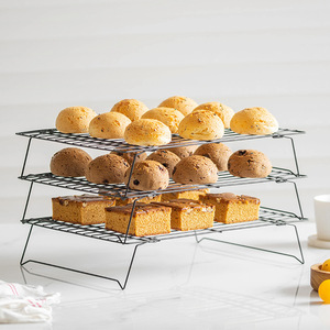 YIGO Premium 100% Silicone and Stainless Steel 3-Tier Heavy Duty Cookie <strong>Cooling</strong> <strong>Rack</strong> Baking <strong>Rack</strong> - Product Image 6