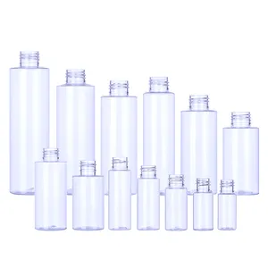 20ml 25ml 30ml 50ml 60ml 80ml 100ml 120ml 150ml 200ml bouteille en plastique souple transparente de forme ronde