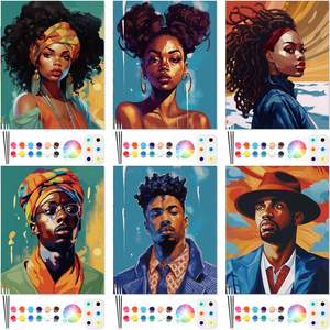 ชุดภาพวาดบนผ้าใบสำเร็จรูป Panwenbo ขนาด 8x10 นิ้ว สำหรับผู้ใหญ่ ชุดอุปกรณ์วาดภาพสำเร็จรูปสำหรับงานศิลปะ งานประดิษฐ์ และงาน Sip and Paint - Product Image 5