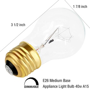 A15 À Incandescence <span class=keywords><strong>Ampoule</strong></span>, 120V Appareil <span class=keywords><strong>Ampoule</strong></span> avec E26 Moyen Base, 40W <span class=keywords><strong>Haute</strong></span> <span class=keywords><strong>température</strong></span> résistant <span class=keywords><strong>ampoule</strong></span> <span class=keywords><strong>pour</strong></span> <span class=keywords><strong>Four</strong></span> et Micro-ondes - Product Image 2