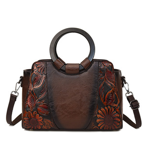 Bolsa de Ombro Feminina Tote com Estampa Esculpida, Textura Casual, Estilo Chinês, Grande Capacidade para Mulheres - Product Image 4