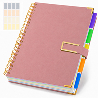 Carnet à spirales en papier épais avec couverture en cuir PU, coins renforcés en métal et fermeture magnétique élastique