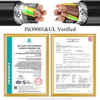 Kabel Tembaga Murni Berselaput MINZAN 2570 2XSLCY-JB Bersertifikasi CE, 3 Inti + 1 Inti/3 Inti Kawat Ground, Selubung PVC, Kabel Terlindungi