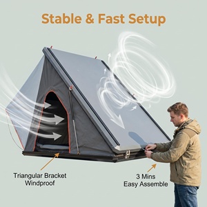 Tente <span class=keywords><strong>de</strong></span> <span class=keywords><strong>toit</strong></span> rigide triangulaire en aluminium pour camping extérieur 4x4 <span class=keywords><strong>avec</strong></span> échelle - Product Image 3