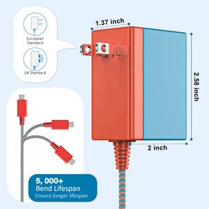 Adaptateur secteur pour <span class=keywords><strong>Nintendo</strong></span> <span class=keywords><strong>Switch</strong></span> – Prises Japon, Europe, Amérique, Royaume-Uni – Accessoire filaire pour console de jeu – Exclusivité transfrontalière - Product Image 4