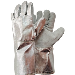 Guante aluminizado con certificación CE, resistente al calor, ignífugo, 392 <span class=keywords><strong>grados</strong></span> <span class=keywords><strong>Fahrenheit</strong></span>, 200 <span class=keywords><strong>grados</strong></span> centí<span class=keywords><strong>grados</strong></span>, guantes de trabajo de alta temperatura - Product Image 1