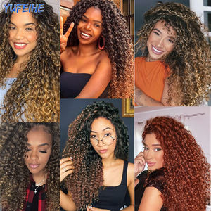 Extensiones de Cabello Sintético Ondulado Profundo Resistente al Calor al por Mayor de Fábrica, Ondas de Ganchillo Boho Rizadas, Ondas de Agua de Fibra a Granel para Trenzas - Product Image 2