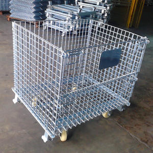 Cage de stockage pliable industrielle robuste en treillis métallique - Product Image 5