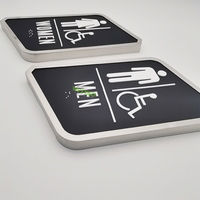 Plaque de signalisation en acier inoxydable pour salle de bain, toilettes, panneau pour toilettes d'hôtel avec braille