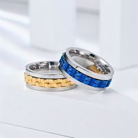 FF2396 vente en gros de bijoux anti-Stress cadeau en acier inoxydable Fidget anxiété bande anneaux hommes Gear Spinner anneau