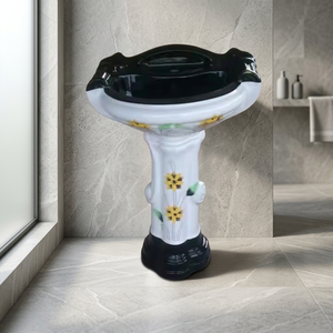 Lavabo Rectangular de Cerámica Tamaño King con Pedestal Completo, Lavabo de Baño de Diseño Moderno - Product Image 5