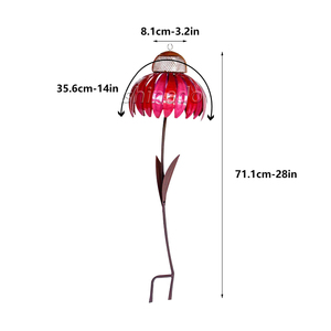 Support de mangeoire à oiseaux en métal durable en forme de fleur Cage à oiseaux en forme de fleur rose élégante Mangeoire à colibris suspendue pour jardin extérieur - Product Image 2