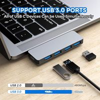 Station d'accueil pour ordinateur portable avec adaptateur Thunderbolt 3 USB 3.0 4 ports pour MacBook Pro/Air Type-C Hub avec disponibilité en stock