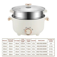 YUEDISI Marmite Électrique Portable 4L Multifonctionnelle à Commandes Mécaniques, Poêle Électrique Antiadhésive, Cuiseur Électrique