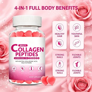 Gomitas de Colágeno Multi-Péptidos con 5 Tipos de Colágeno Hidrolizado, <span class=keywords><strong>Biotina</strong></span> y Vitaminas para el Cabello, la Piel, las Uñas y las Articulaciones, OEM ODM - Product Image 2