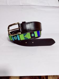 Cinturón Polo de piel de vaca genuina personalizable con diseño de cuentas Material de hebilla de resina para ropa de fiesta - Product Image 3