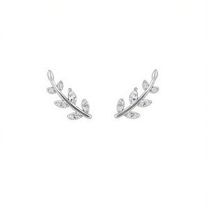 Eleganti Orecchini a Perno in Argento 925 con Cristalli Taglio Marquise, Design Minimalista per Uso Quotidiano Femminile - Product Image 1